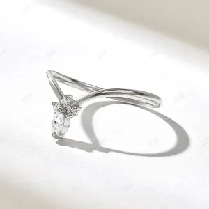 0.08CTW Marquise Lab Grown Diamond Tiara Chevron Ring