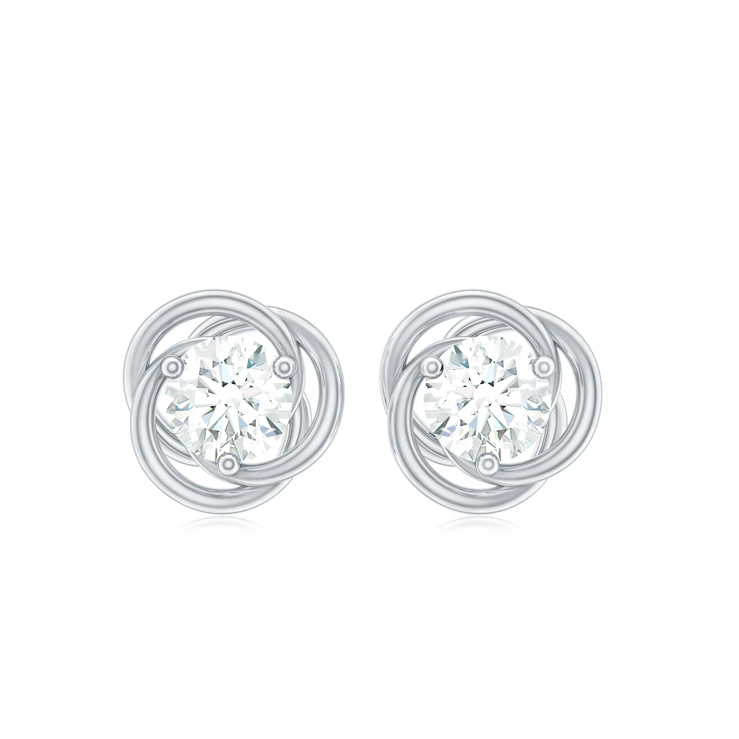 1 CT Moissanite Swirl Stud Earrings