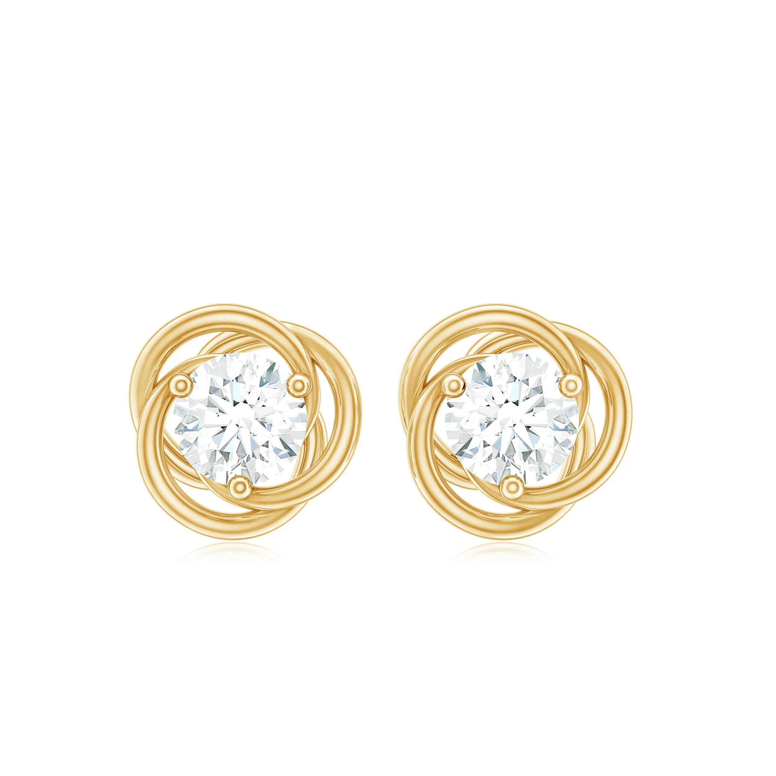 1 CT Moissanite Swirl Stud Earrings