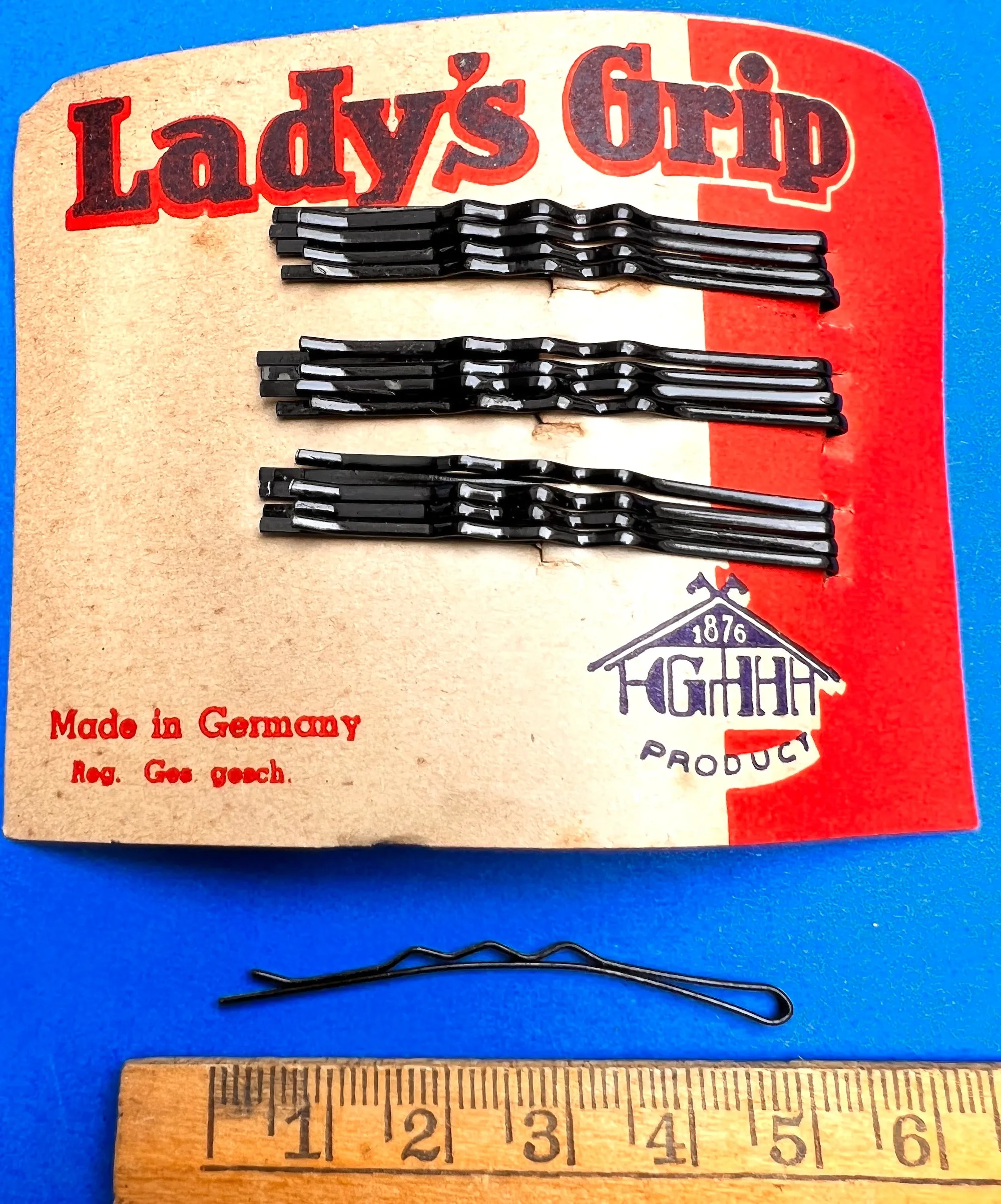 12 Black 5cm/2" Lady's Grip -Made in 1930s Germany