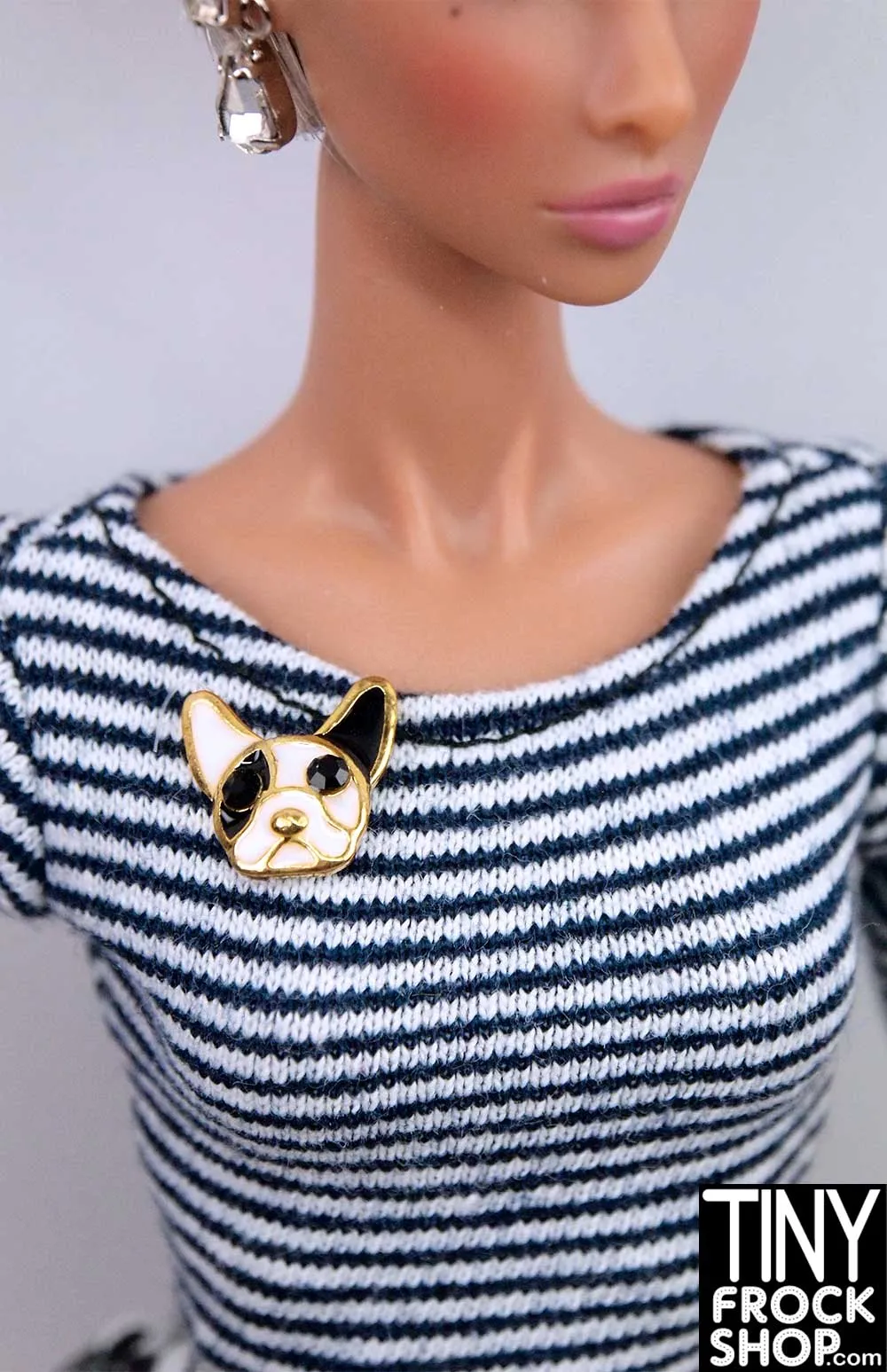 12" Fashion Doll French Bulldog Magnetic Brooch by Pam Maness