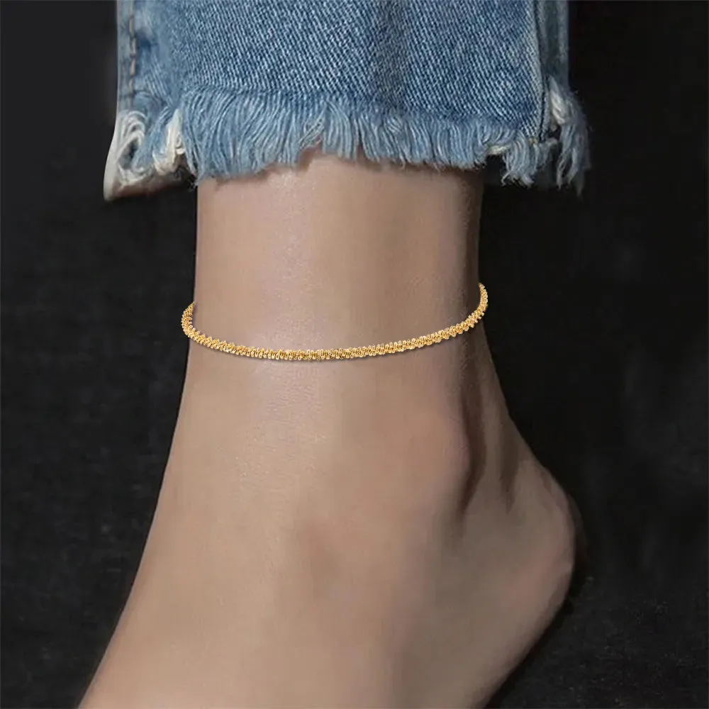 14K Gold-Filled Glitter Rope Chain Anklet