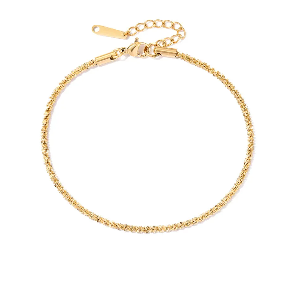 14K Gold-Filled Glitter Rope Chain Anklet