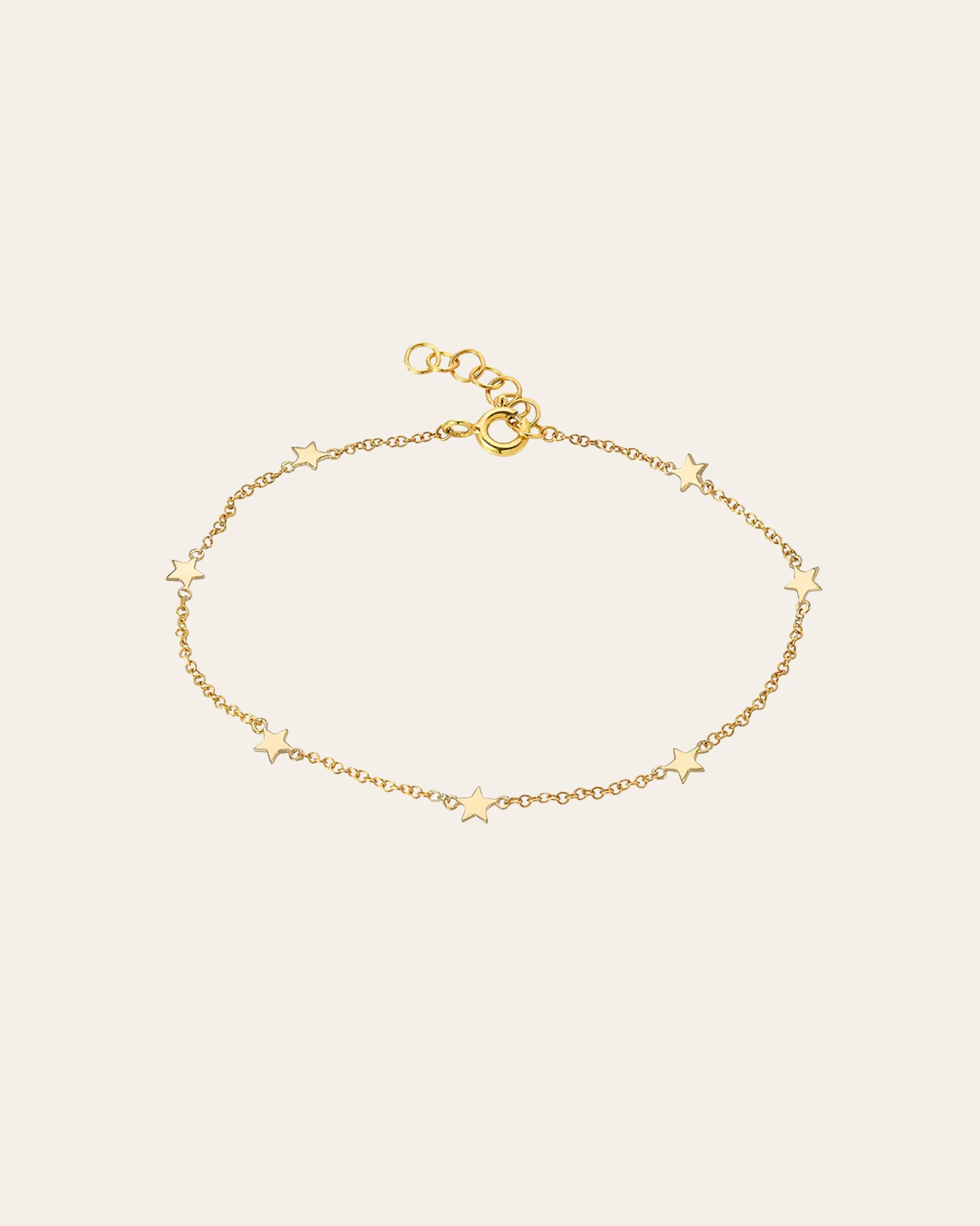 14k Gold Star Charm Anklet