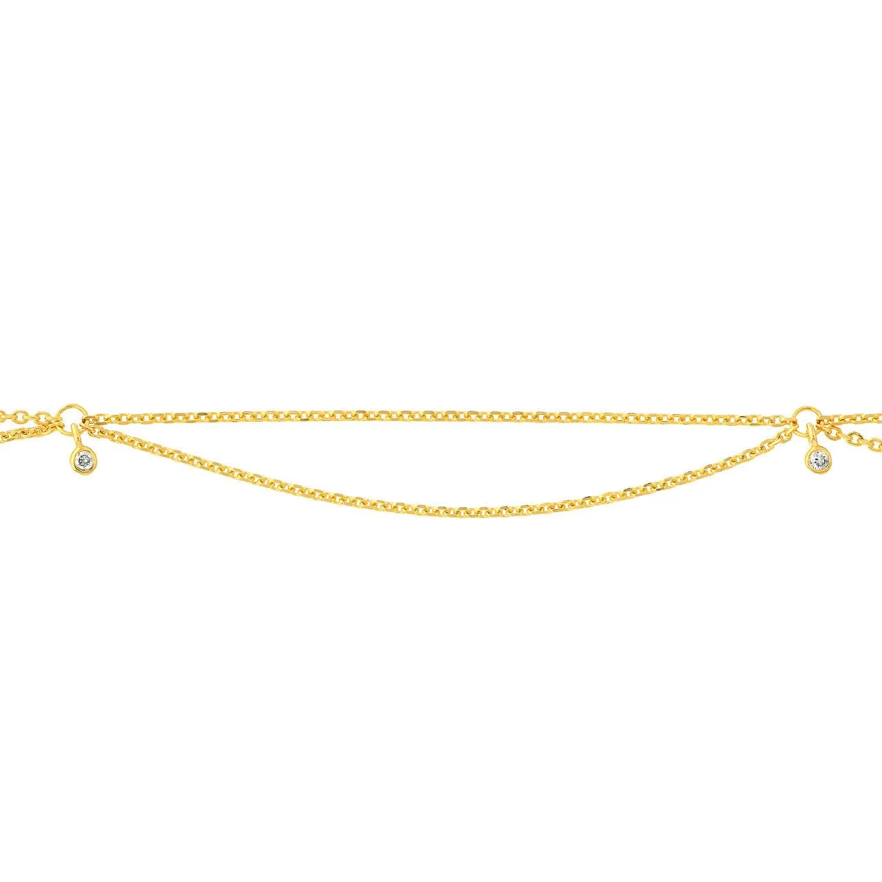 14K Yellow Gold Anklets with Diamonds