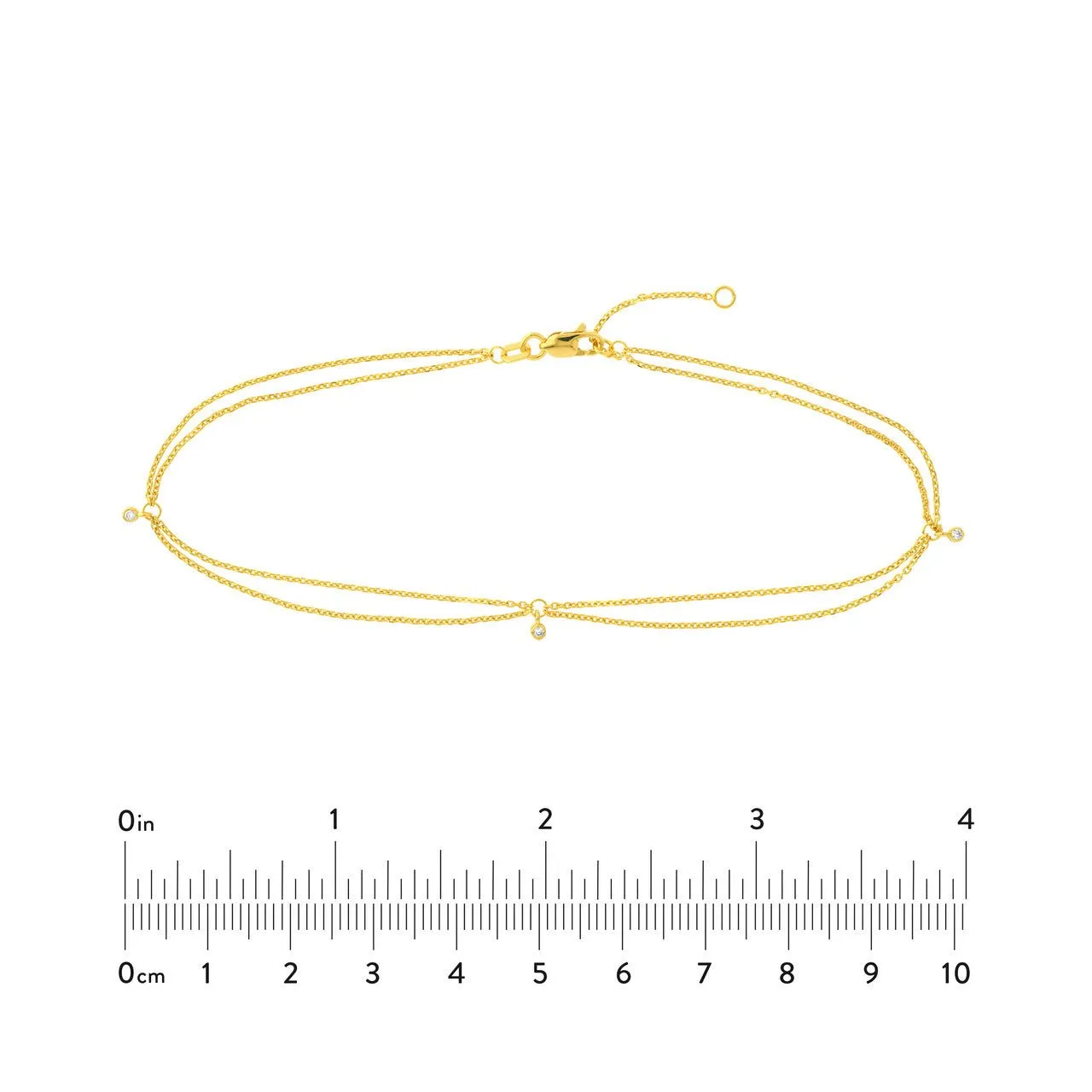 14K Yellow Gold Anklets with Diamonds