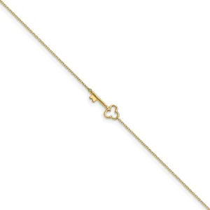 14k Yellow Gold Polished Key Anklet