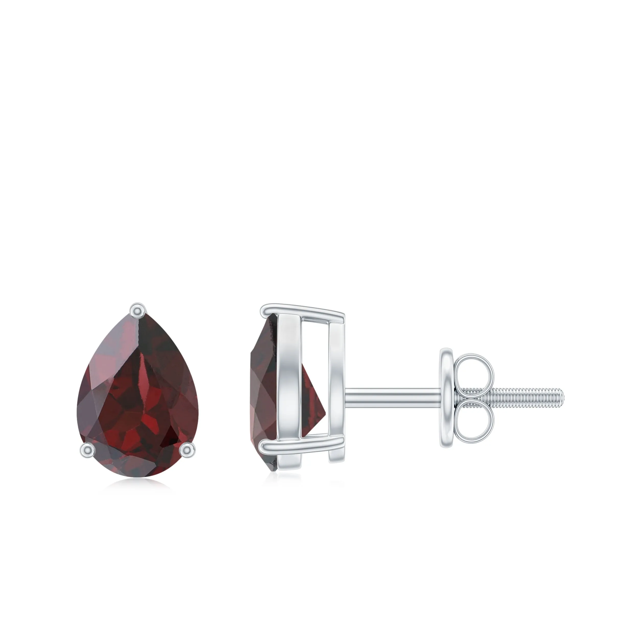 1.5 CT Pear Cut Garnet Solitaire Earrings