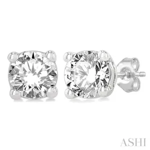 1/5 ctw Round Cut Diamond Stud Earring in 14K White Gold