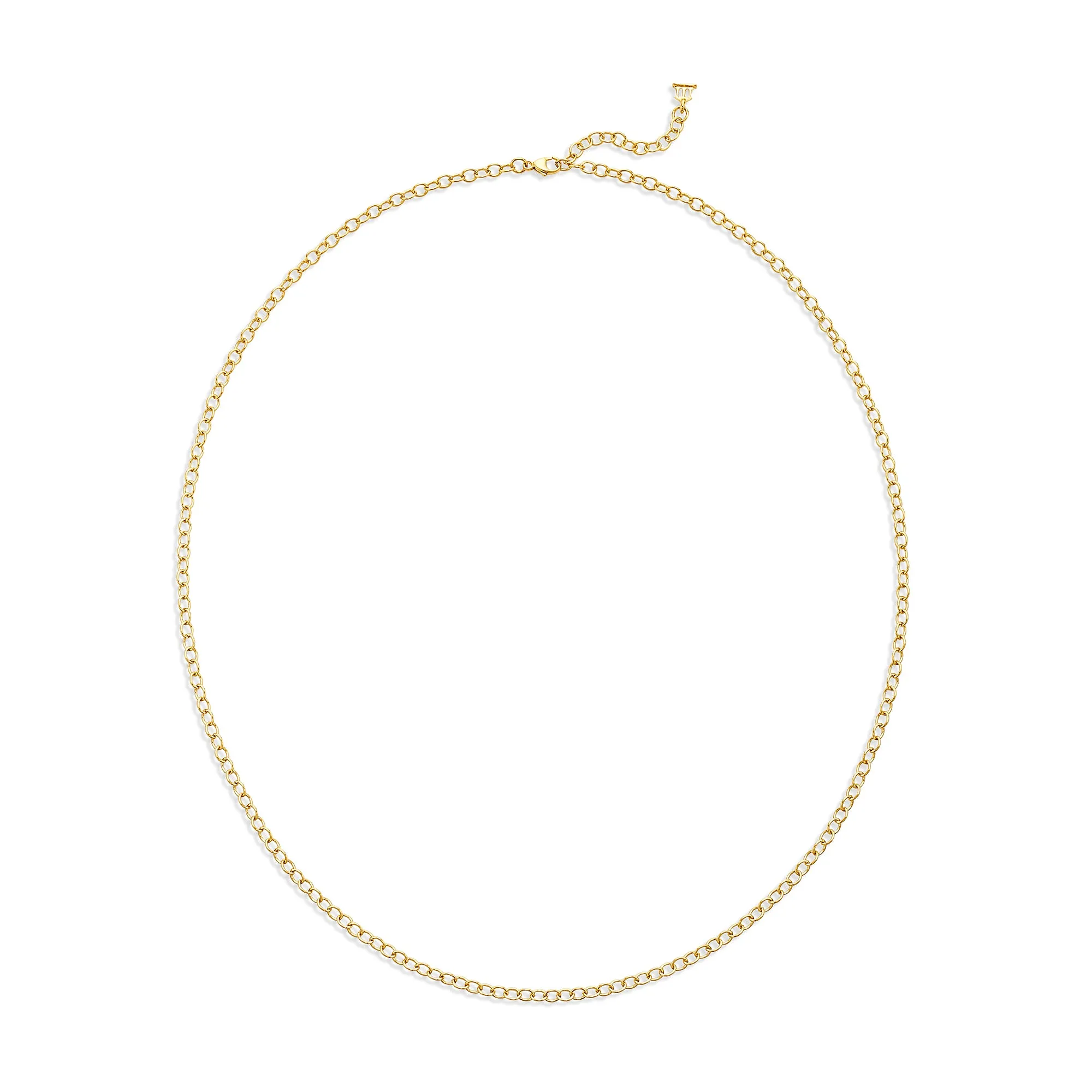 18K Yellow Small Oval Chain 24inch