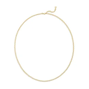 18K Yellow Small Oval Chain 24inch