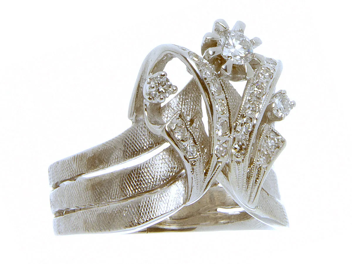 1950s Diamond Tiara Engagement Ring