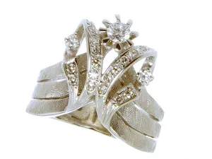 1950s Diamond Tiara Engagement Ring