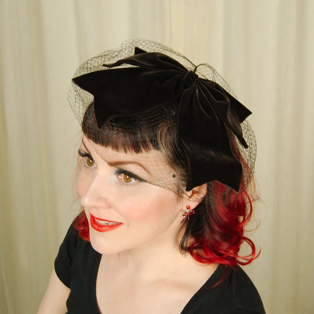 1950s Velvet Bow Fascinator