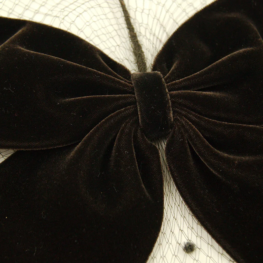 1950s Velvet Bow Fascinator