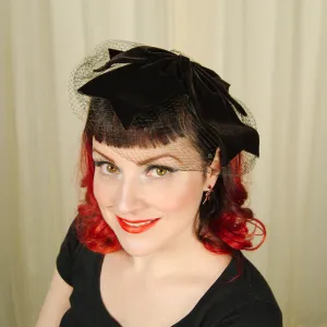 1950s Velvet Bow Fascinator