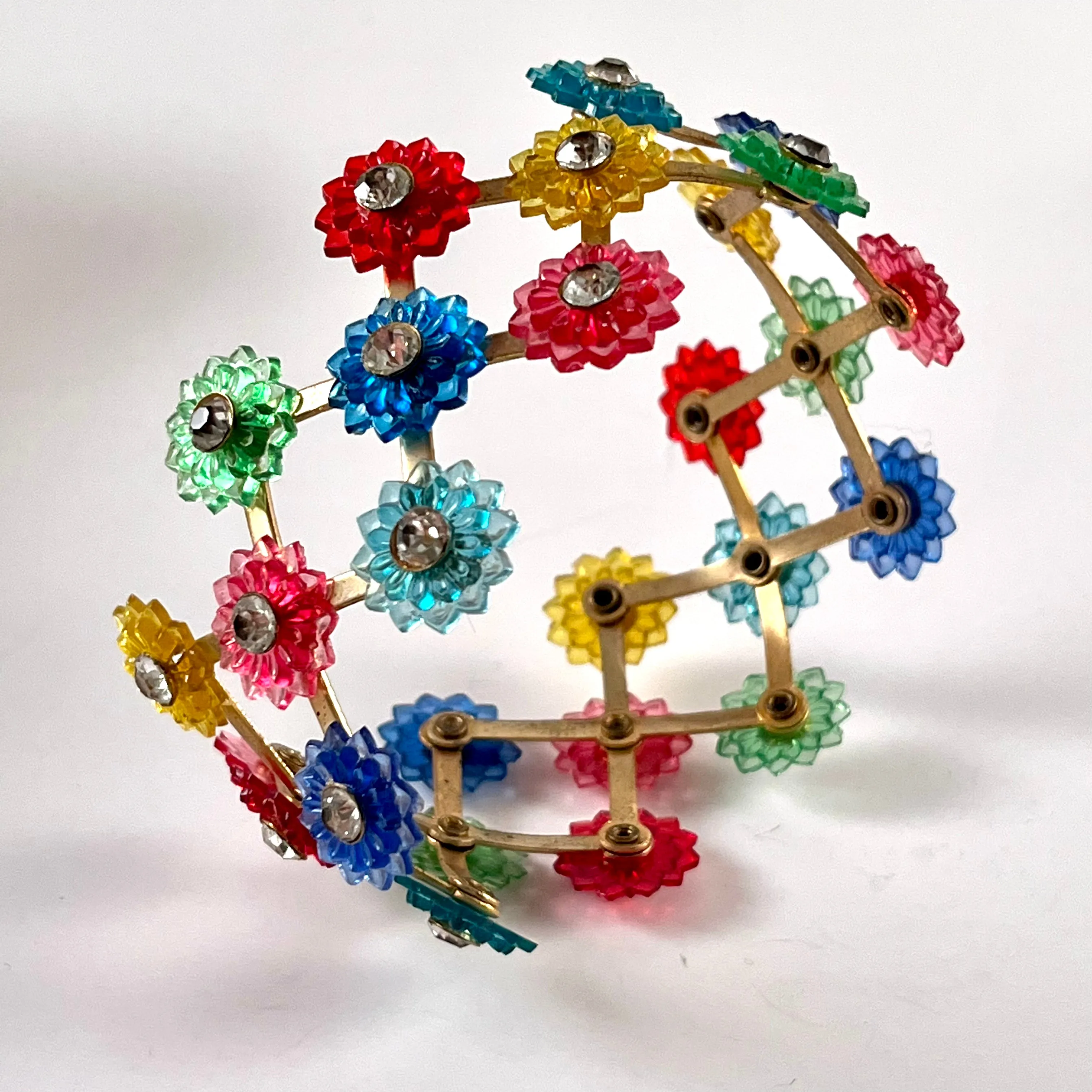 1960s Expandable Floral Hair Bun or Ponytail Holder