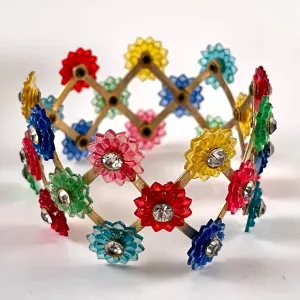 1960s Expandable Floral Hair Bun or Ponytail Holder