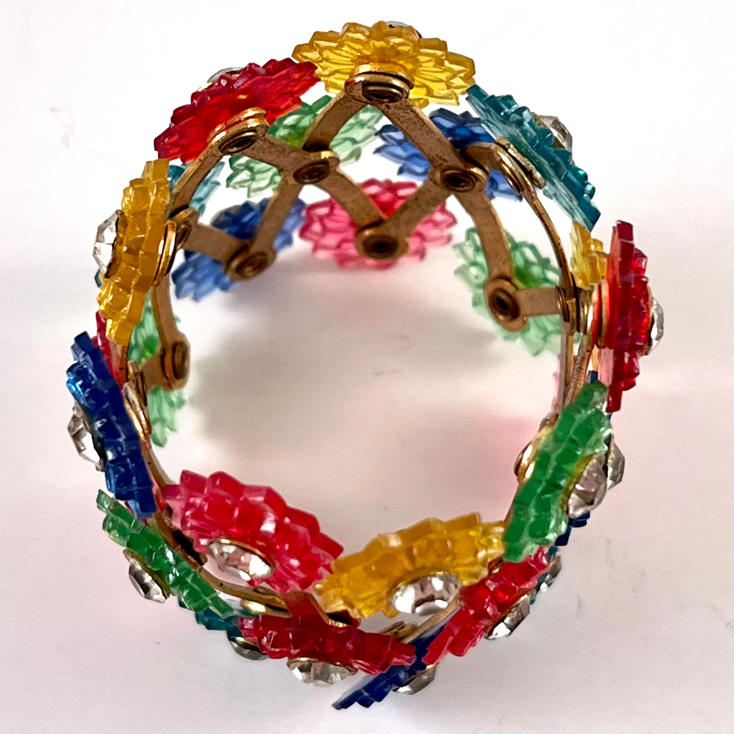 1960s Expandable Floral Hair Bun or Ponytail Holder