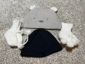 2 infant hats and bootie   Hats, Mittens, Scarves