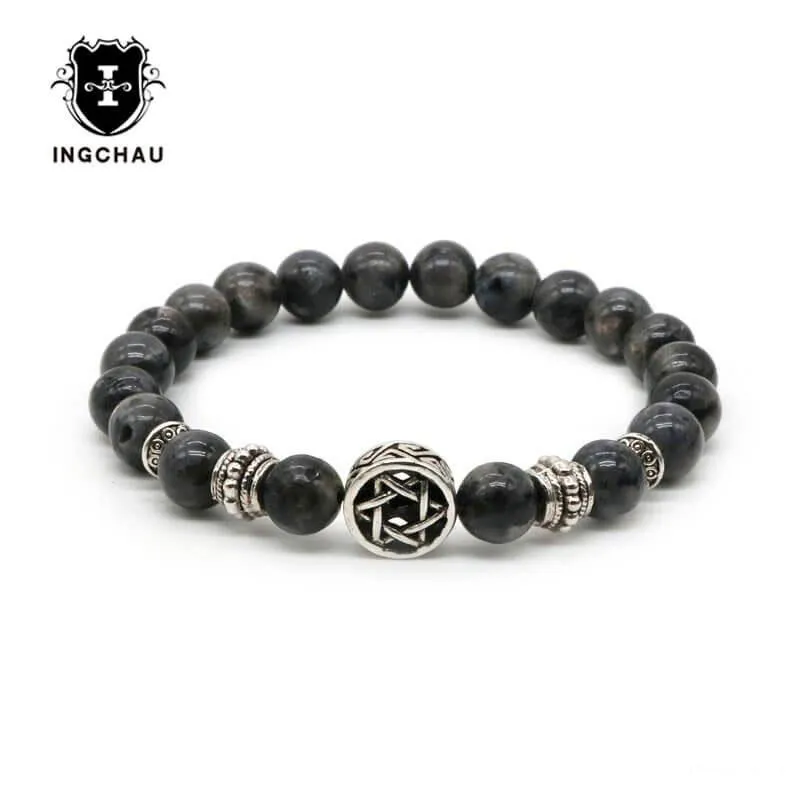 2018 Lava Rock Jewish Star of David Bracelet