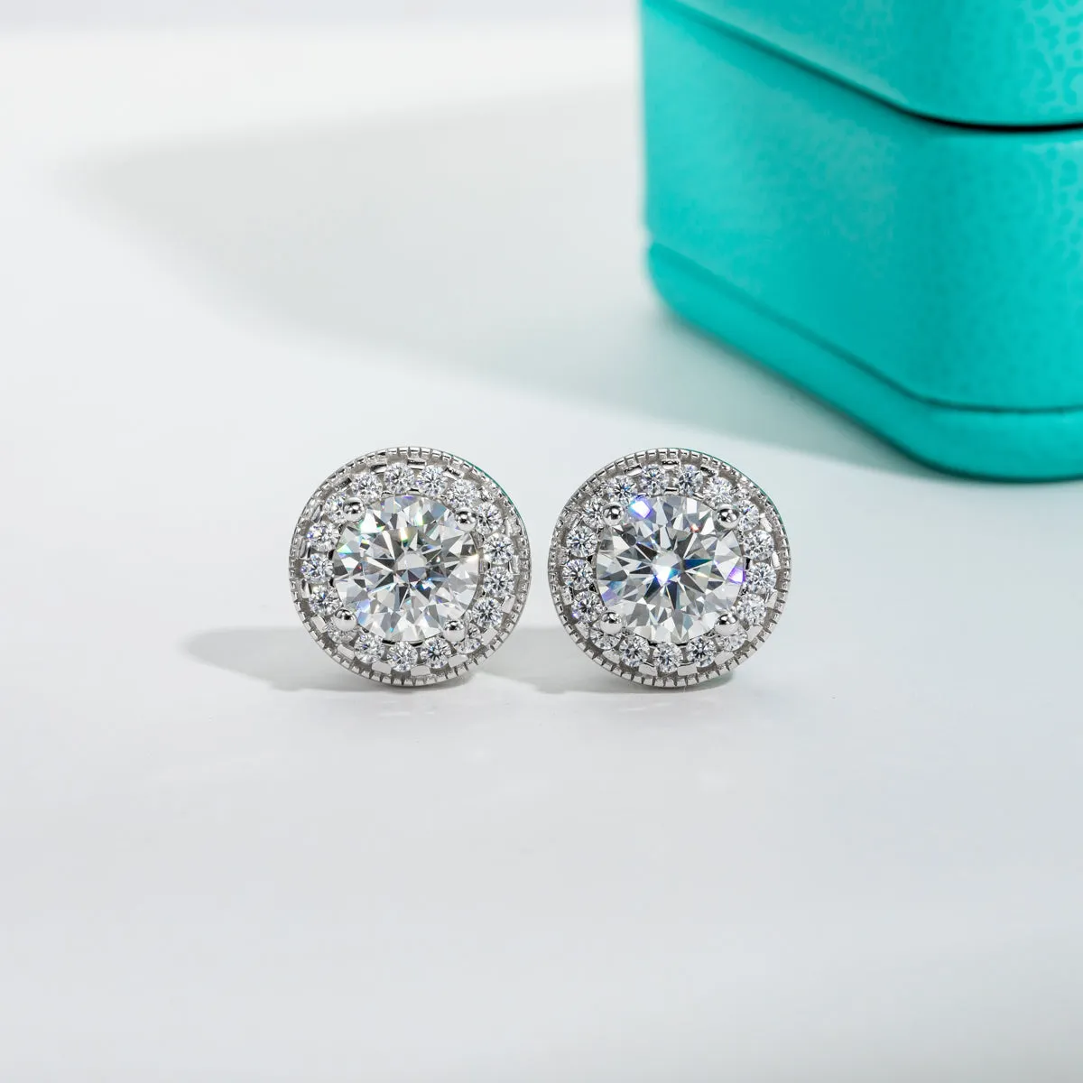 2.4CTTW  D Color Moissanite Earrings 18K Gold Plated 925 Sterling Silver Earrings