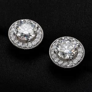 2.4CTTW  D Color Moissanite Earrings 18K Gold Plated 925 Sterling Silver Earrings