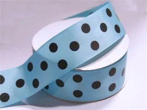 25 Yards 1.5" DIY Baby Blue Grosgrain Polka Dot Ribbon Wedding Party Dress Favor Gift Craft