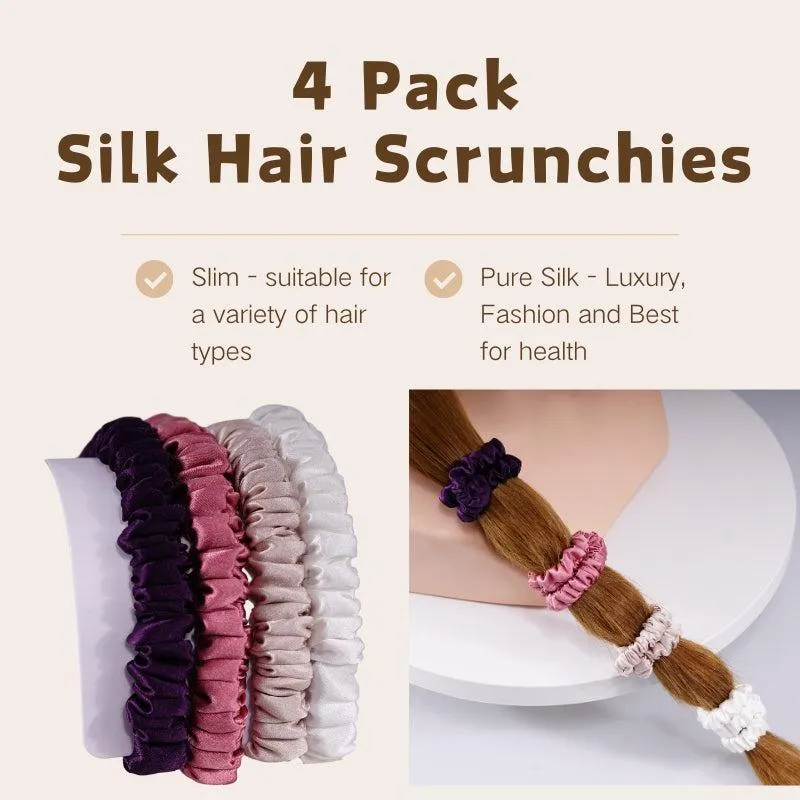 4 Pack Mini Silk Hair Ties - Dignified - dropshipping