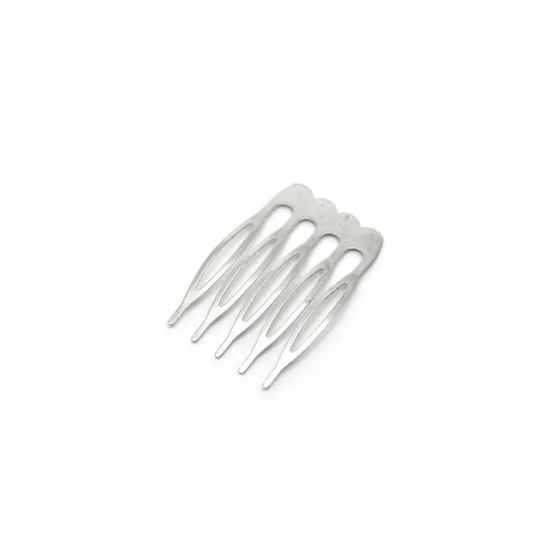 5 Pcs Silver Alloy Hair Comb Slide 26mm x 39mm Jewellery Findings Charms Pendants