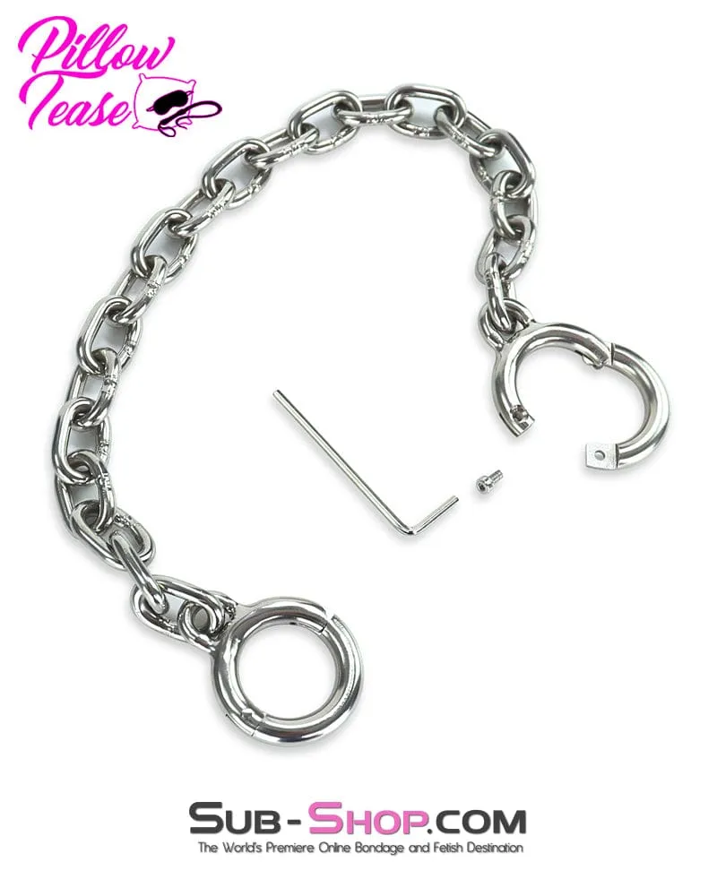 8831M      Stainless Steel Toe Cuffs with Chain