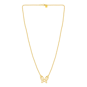 A Dainty 22k Gold Chain With An Elegantly Shaped Butterfly In The Middle