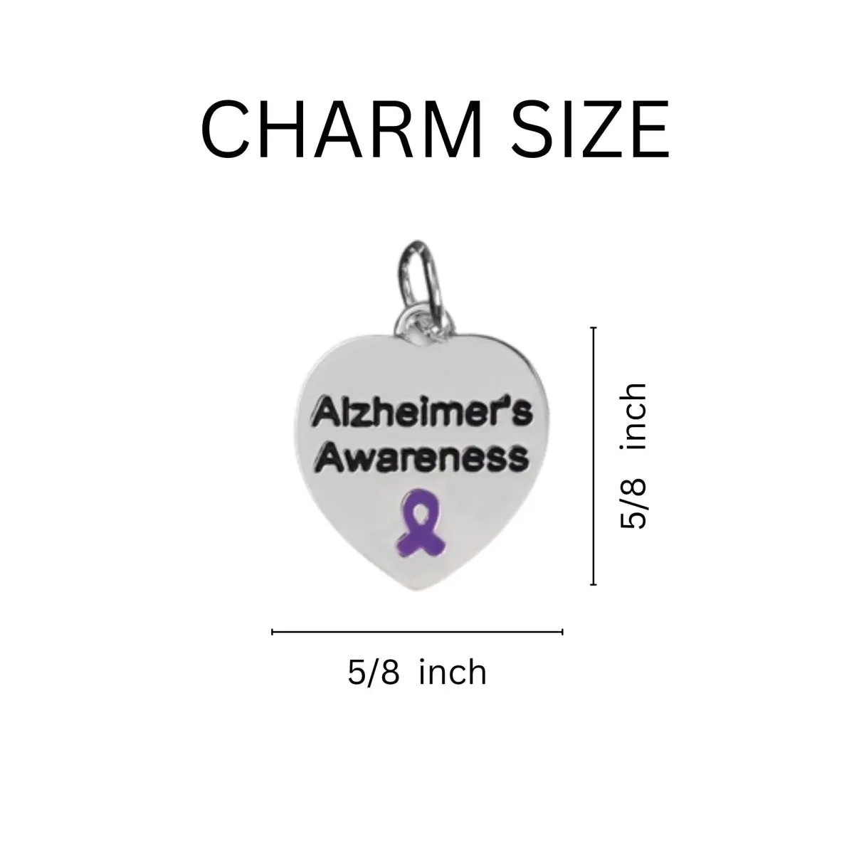 Alzheimer's Heart Retractable Charm Bracelets