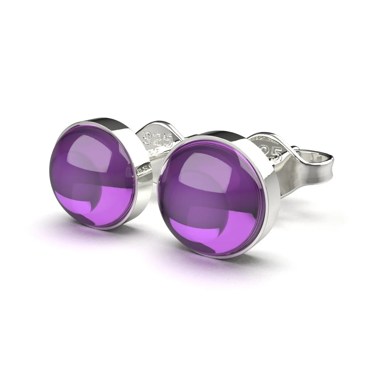 Amethyst Gemstone Stud Earrings