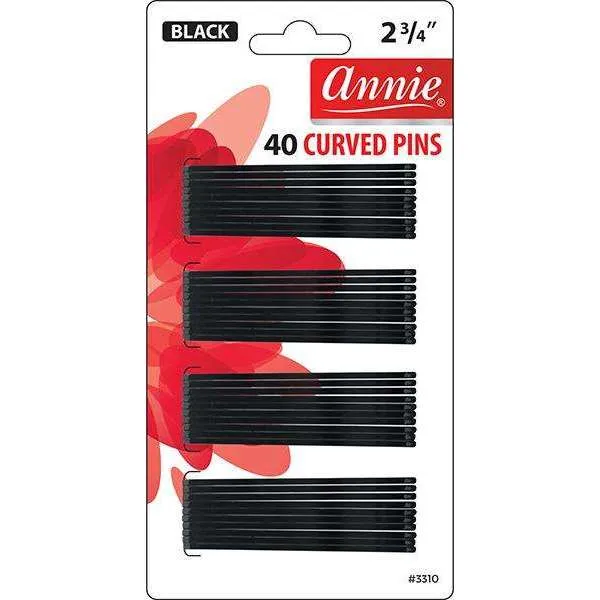 Annie Curved Pins 2 3/4" 40Ct Black