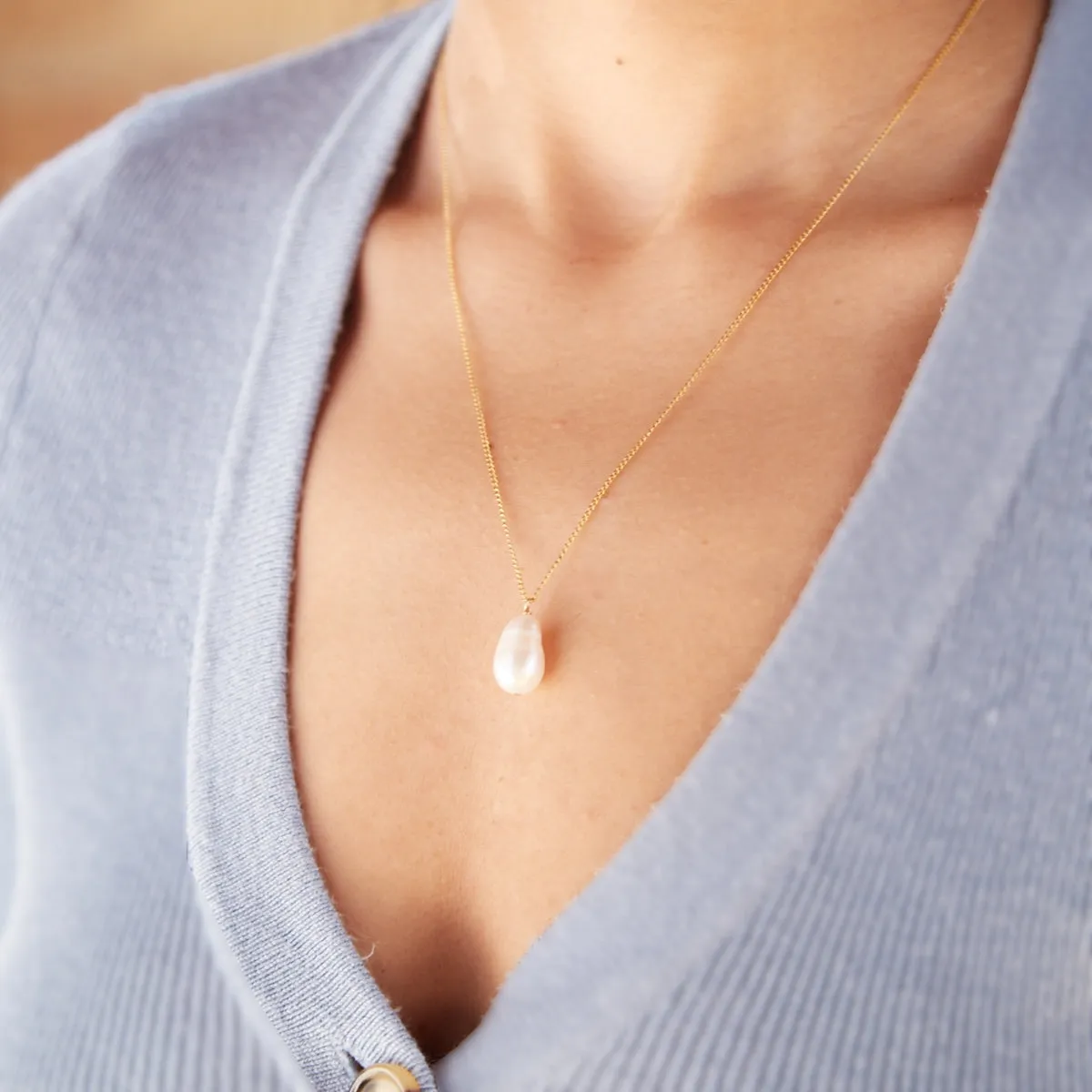 Baroque Pearl Drop Necklace