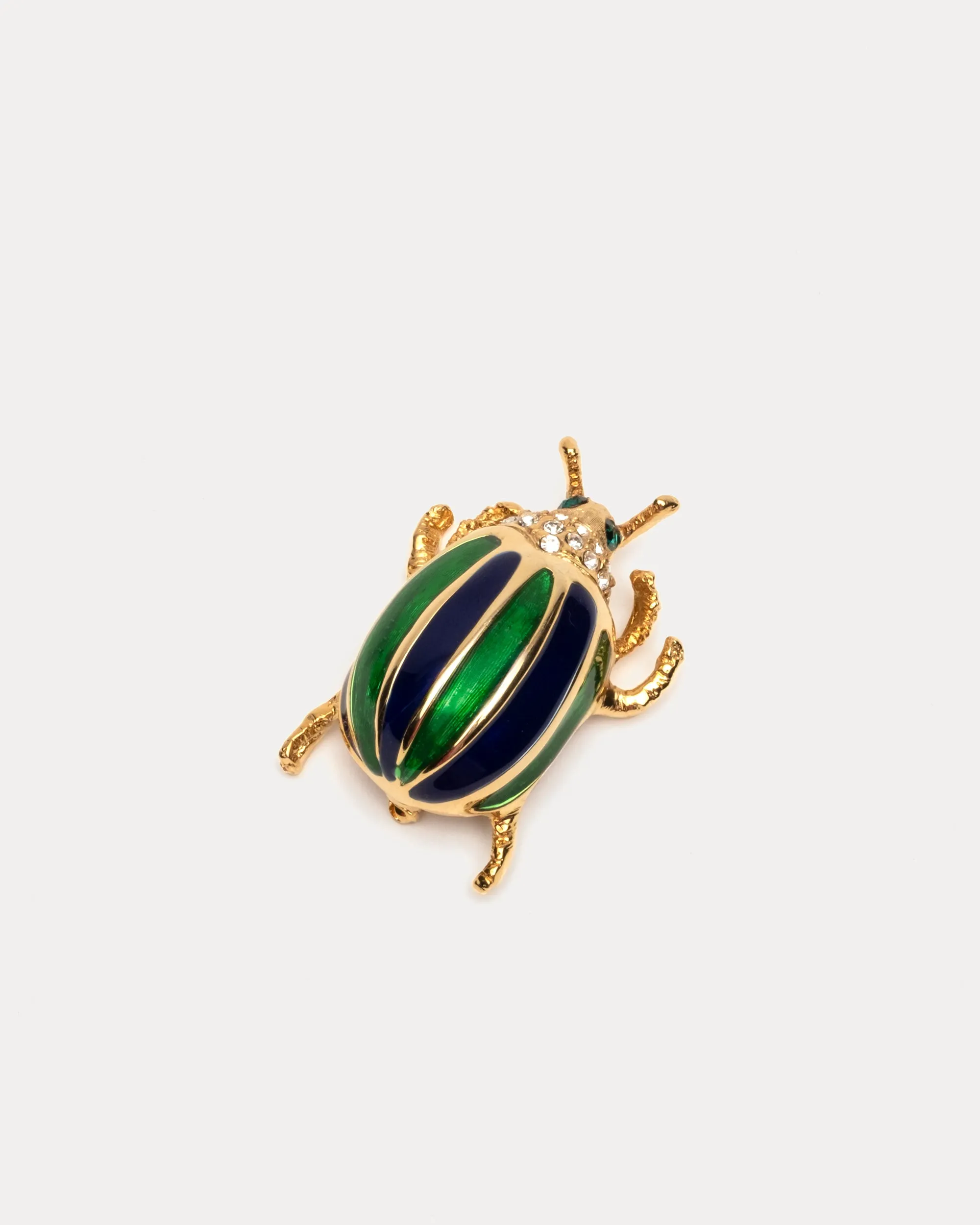 Beetle Pin Gold Green