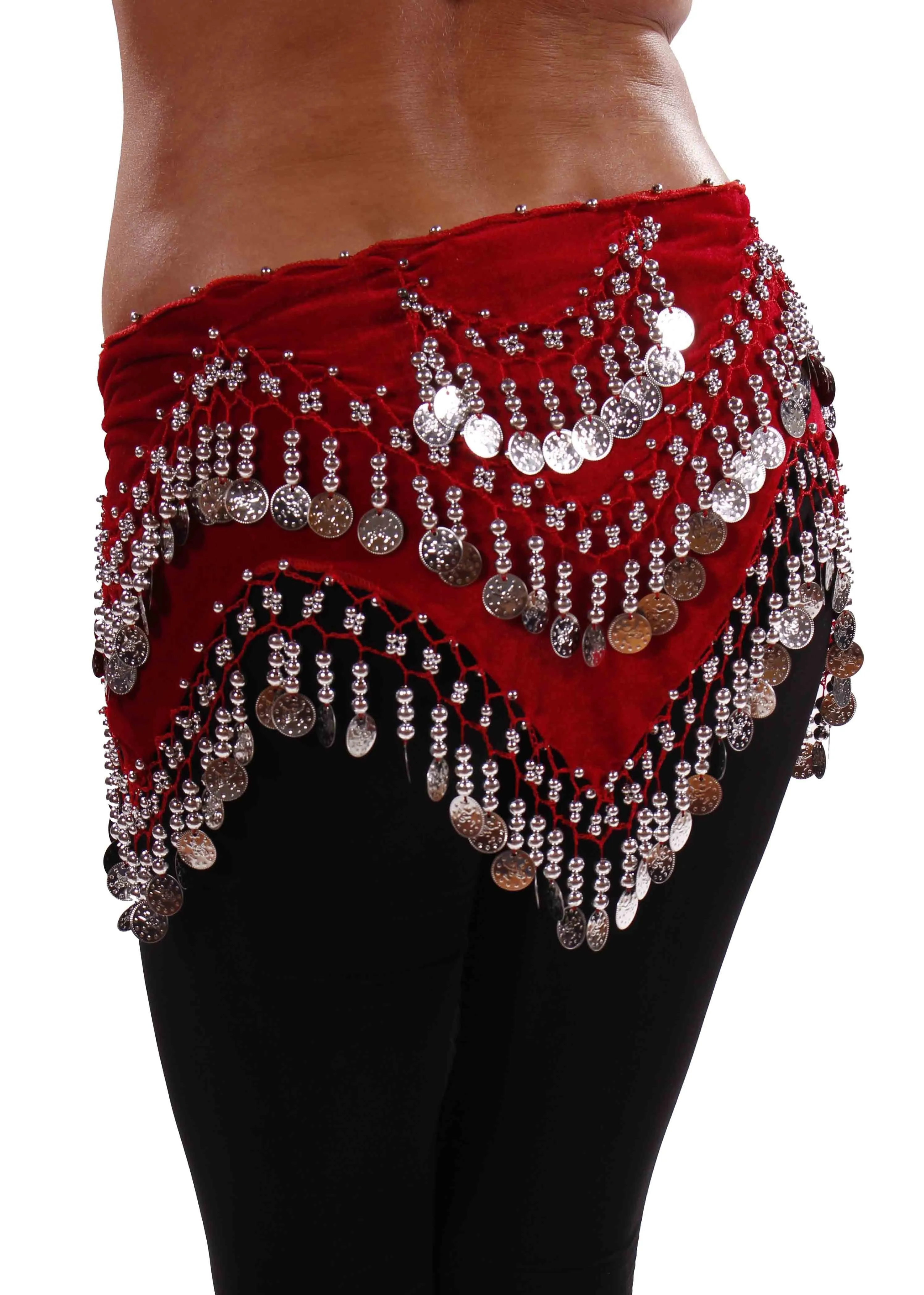 Belly Dance Velvet Zig Zag Design Hip Scarf | ZEINA'S ZIGS