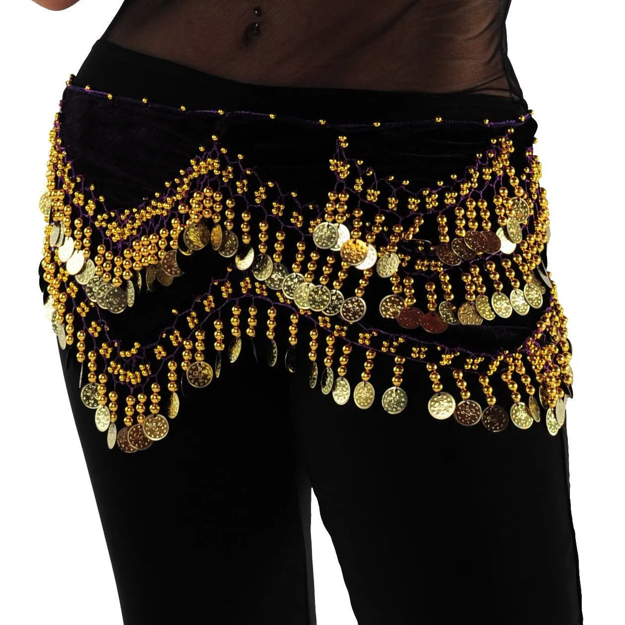 Belly Dance Velvet Zig Zag Design Hip Scarf | ZEINA'S ZIGS