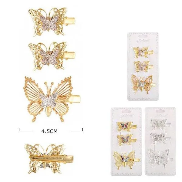 Butterfly 3PC Hair Pin 10697GS (12 units)