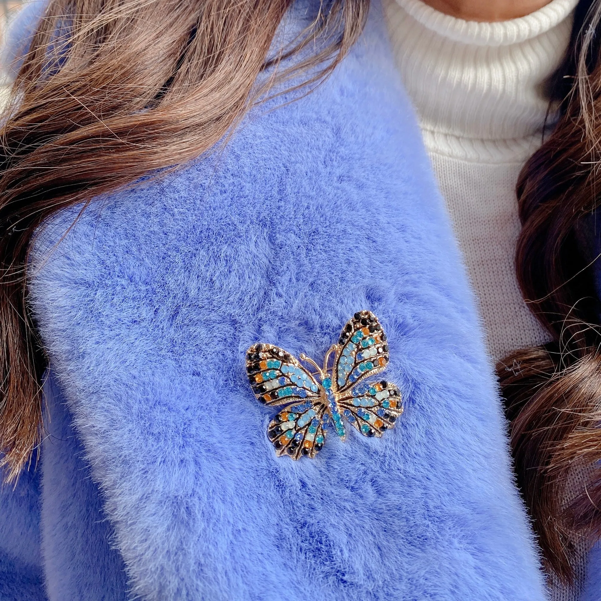 Butterfly Brooch in Crystal