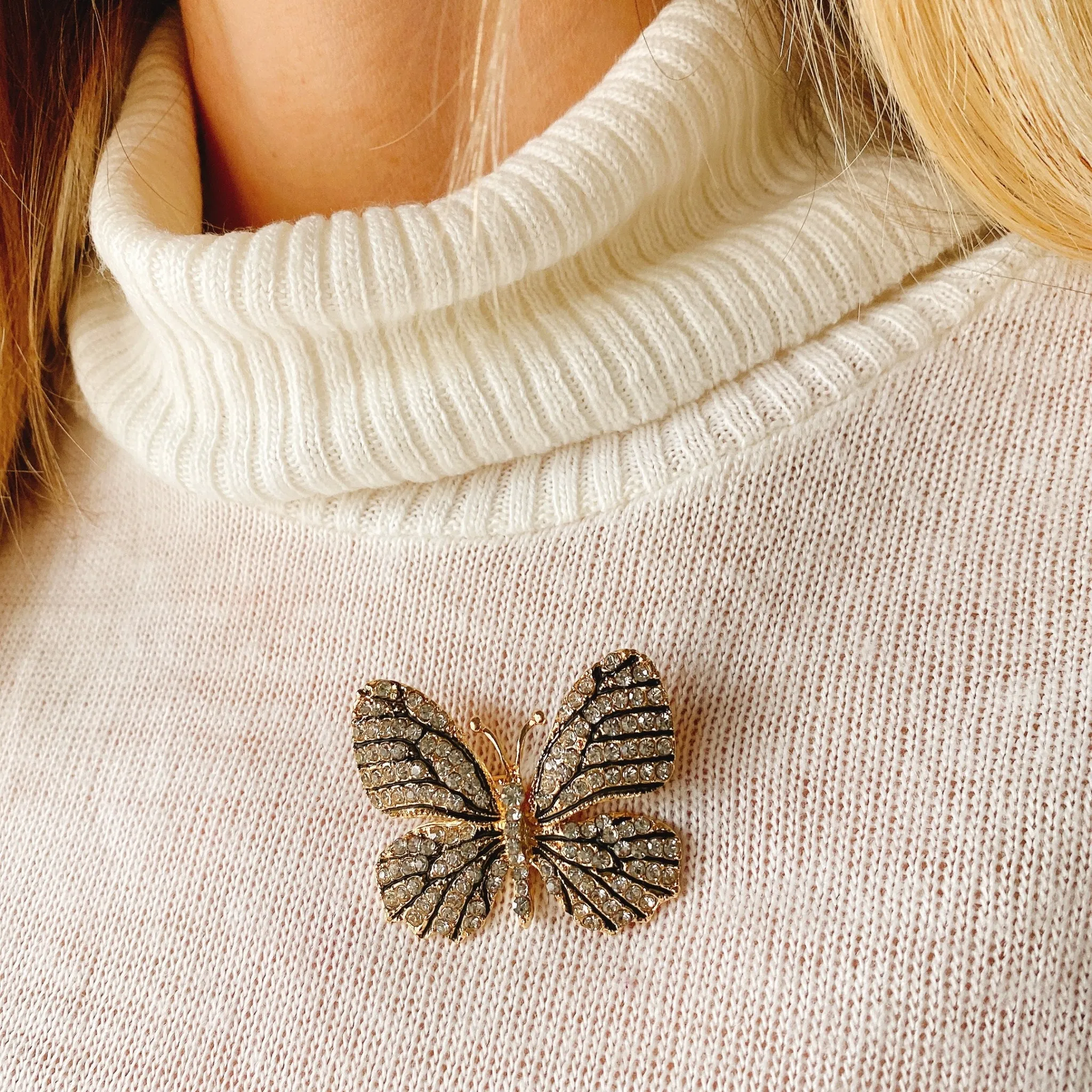 Butterfly Brooch in Crystal