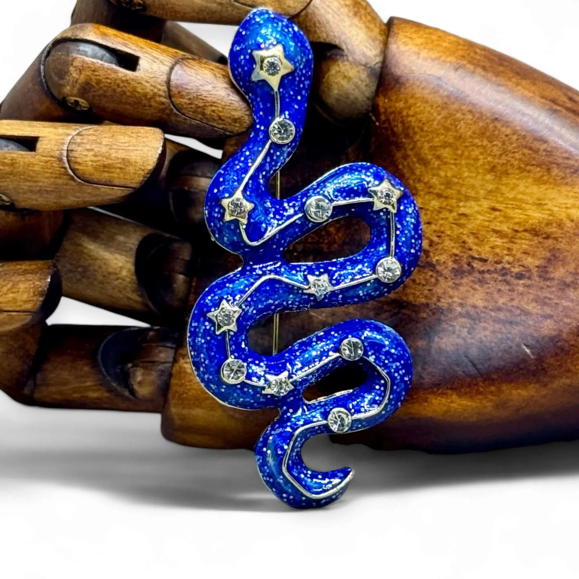 Celestial Snake Enamel Brooch