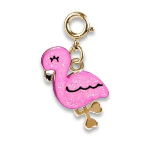 Charmit Gold Glitter Flamingo Charm - Pink