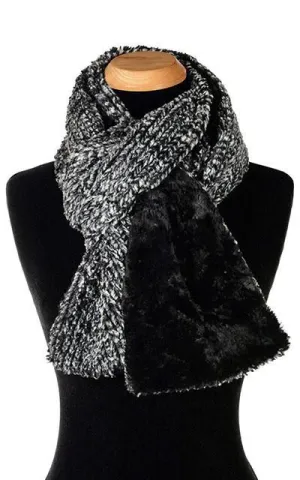 Classic Scarf - Two-Tone, Cozy Cable in Ash Faux Fur