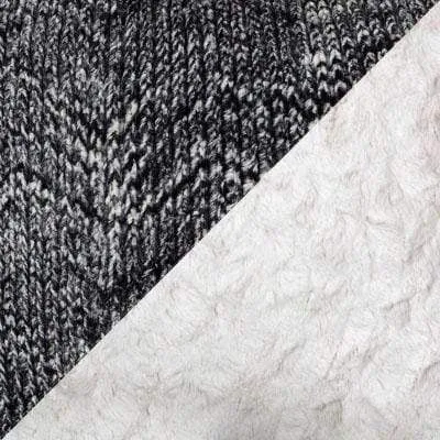 Classic Scarf - Two-Tone, Cozy Cable in Ash Faux Fur