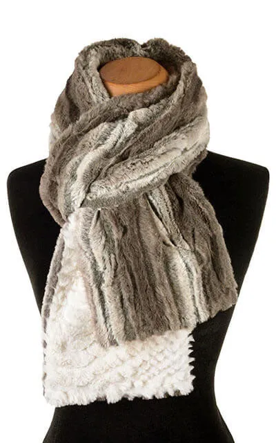 Classic Scarf - Two-Tone, Plush Faux Fur in Willows Grove with Falkor