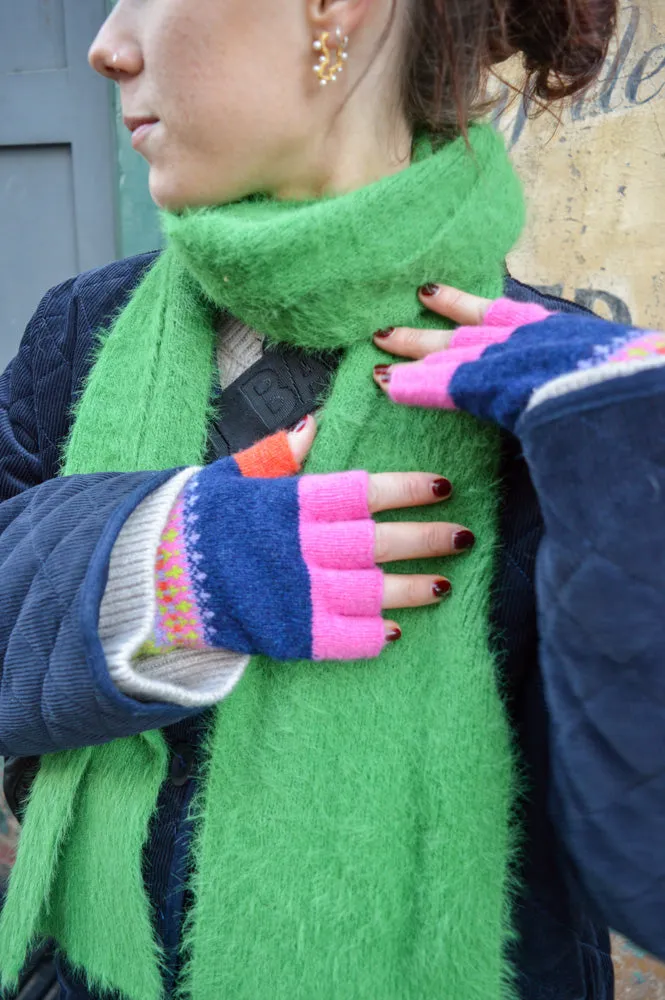 Compania Fantasica Green Textured Knit Scarf