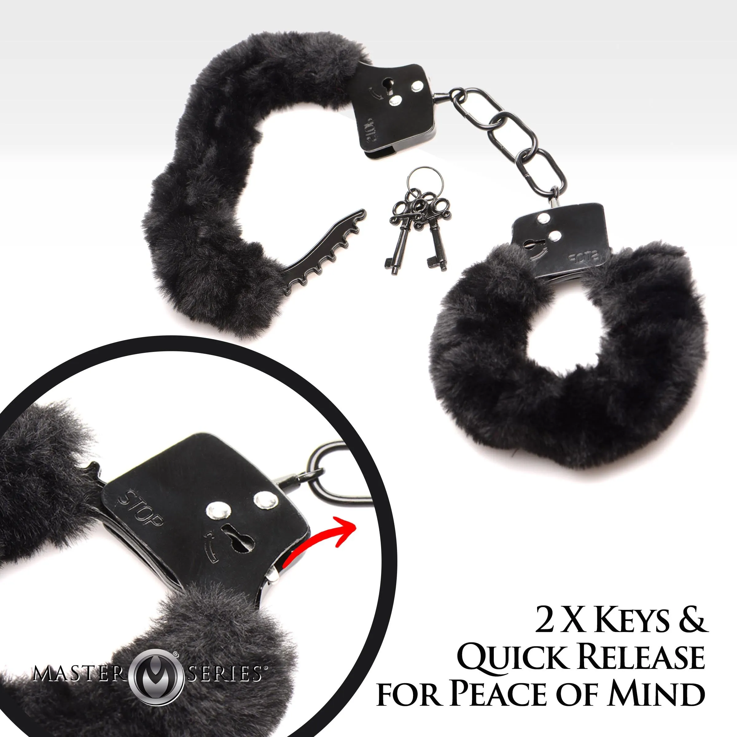 Cuffed in Fur Furry Handcuffs - Black