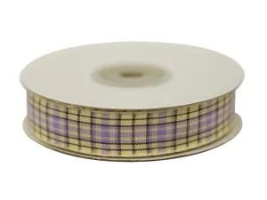 Distinct Plaid Ribbon 5/8" x 25yrds per roll-Lavender